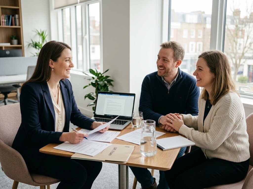 A Sterling Shore solicitor talking a couple through their options